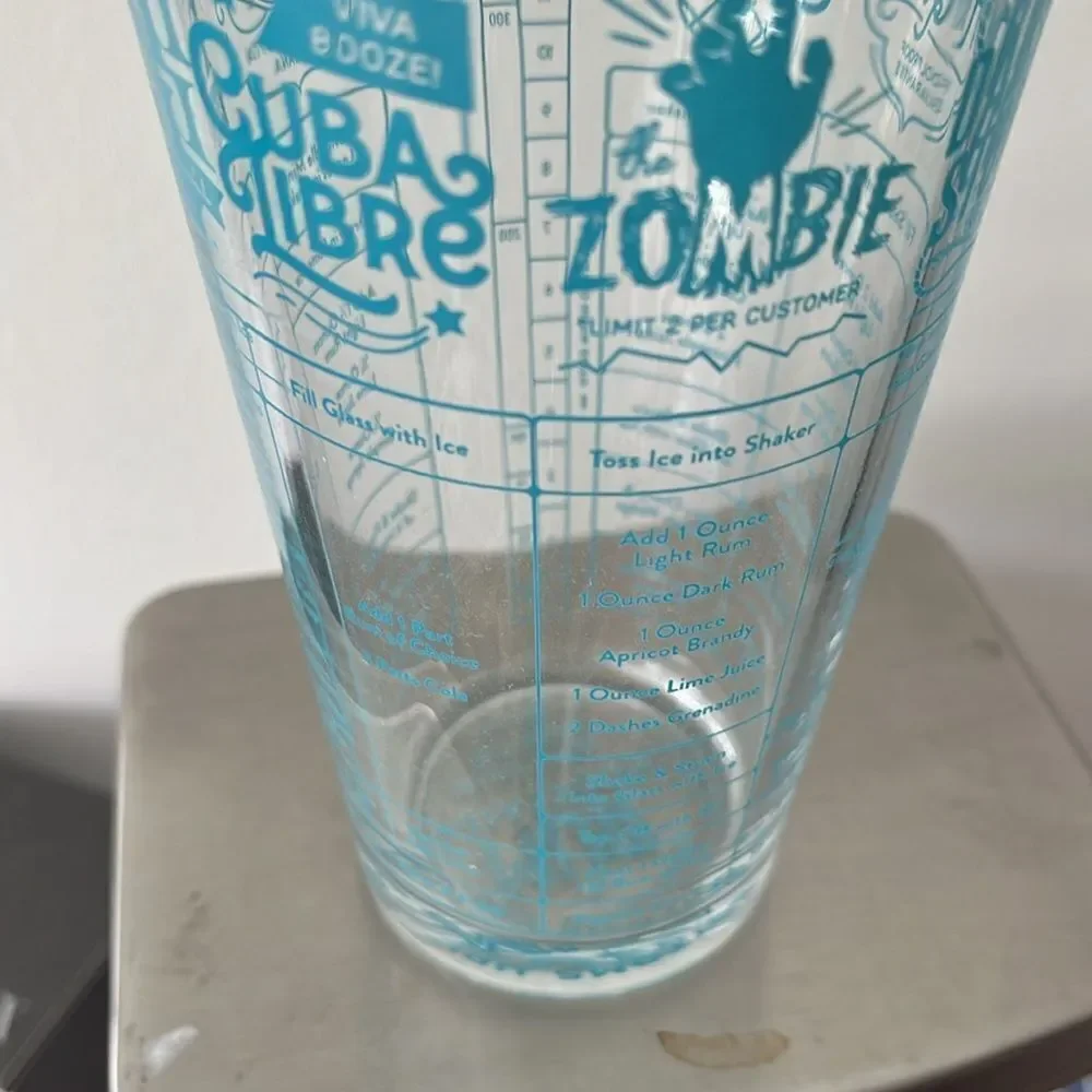 Vintage Mixed Drink Rum Cocktail Recipe 16oz. Pint Glass Tumbler Barware retro